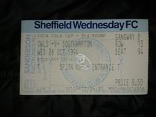 1994/95    Sheffield Wednesday  v  Southampton    League Cup 3    Excellent