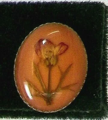 Осенние серьги осенние цветы ручная роспись на персиковом фоне овальный столб пирсинг - Изображение 1 из 4