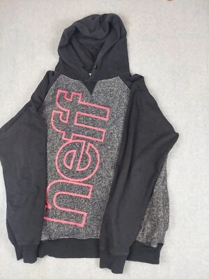 Sudadera con Capucha Neff Pull Over Para Hombre Talla Mediana Negra y Gris con Logo NEFF Foto 1 de 3