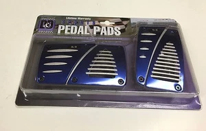 2PCS SET BLUE UNIVERSAL JDM AUTOMATIC BRAKE GAS RACING PEDAL PADS FOR CARS 5940B - Picture 1 of 5