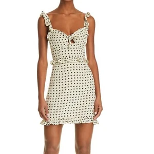 For Love And Lemons Sweetheart Tie Front Mini Dress In Creme Size XS - Bild 1 von 7