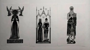 Set of 3 Reproductions of Brass Rubbing from Hororwitz Collection Spurlock Museu - Picture 1 of 7