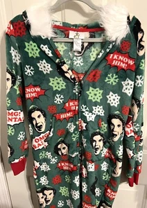 Buddy the Elf green hooded super soft 1 Piece Pajama "OMG Santa" sz junior 0-2 - Picture 1 of 3