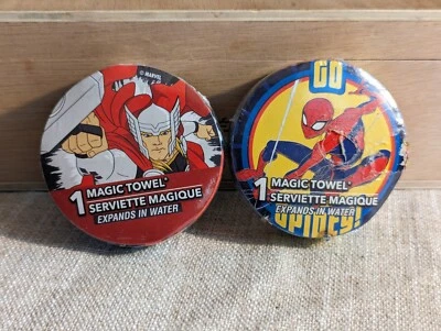 NUEVO Peachtree Playthings TOALLA MÁGICA Paños (2) MARVEL's Thor + Spiderman Foto 1 de 3