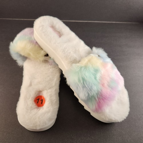 Pantofola Koolaburra by UGG da donna taglia 11 Fuzz ah suola a scorrimento bianca pastello nuova