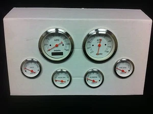 6 Gauge White Pro Street Rod Gauge Set 5" Street Rod Hot Rod, Universal - Bild 1 von 2