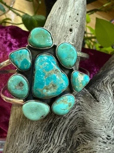 Bracciale Navajo in argento sterling e turchese Royston 7" - Foto 1 di 15