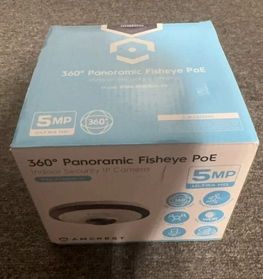 Amcrest 5MP IP Camera POE Security Dome IP5M-F1180EW 360°Indoor Fisheye - Image 1 of 4