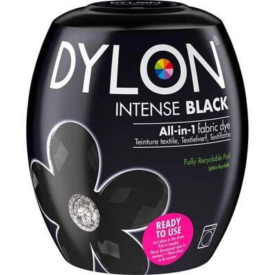 Dylon All in 1 Machine Dye Pod 350g Intense Black for Clothes and Fabric - Image 1 of 4