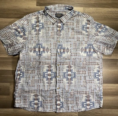 Pendleton Button Up Shirt SS Mens Sz XXL Southwest Print Blue 100% Cotton - Image 1 of 4
