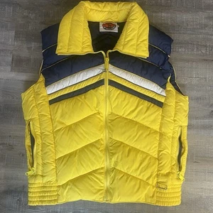 Vtg 1980s Mountain Goat by White Stag Men’s L Down Puffer Zipper Ski Vest Yellow - Picture 1 of 7