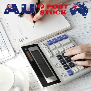 Desktop Calculator Basic 12-Digit Dual Power LCD Display for Office Business I - Picture 1 of 10