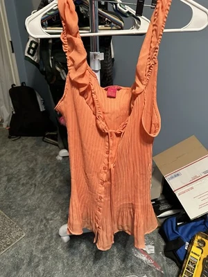 Blusa feminina Sunny Leigh tamanho 2X laranja em excelente estado usado - Imagem 1 de 2