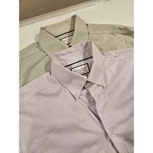 Charles Tyrwhitt schmale Passform bügelfrei gestreift Button-Down-Hemd Herren 16 34 Zoll - Bild 1 von 13