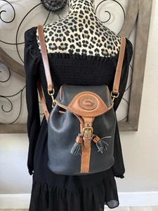 Vintage Dooney & Bourne Backpack Black Leather - Picture 1 of 12