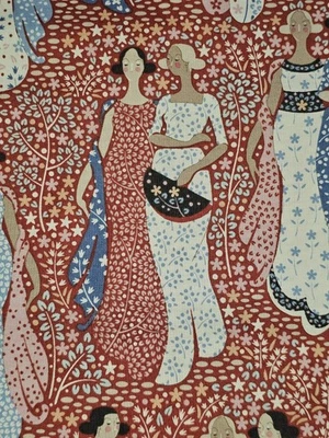 Tilda Hometown Friendly Gathering Rust By the yard X 43 polegadas estampa de algodão - Imagem 1 de 4