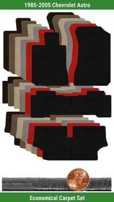 Juego de alfombrillas Velourtex personalizadas para Chevrolet Astro 1985-2005 (4 piezas) #8DS Foto 1 de 4