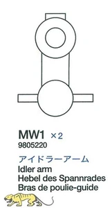 Brazos oscilantes rodillos tensores (MW1 x2) para Tamiya Königstiger (56018) - 1:16 - 9805220 - Imagen 1 de 1