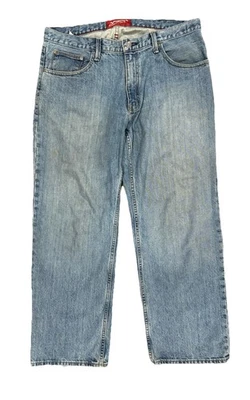 Jeans ARIZONA 36X29 Para hombres Calce Suelto Pierna Recta Azul Denim Lavado Claro Foto 1 de 4
