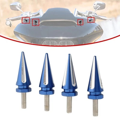 4Pcs Windshield Trim Bolt Screws Fit Harley Touring Road Glide 1998-2025 Blue - Изображение 1 из 4