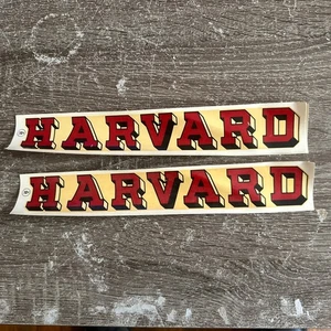 Vintage Lot Of 2 Harvard Crimson Crimson University - Decal / Bumper Sticker - Picture 1 of 8