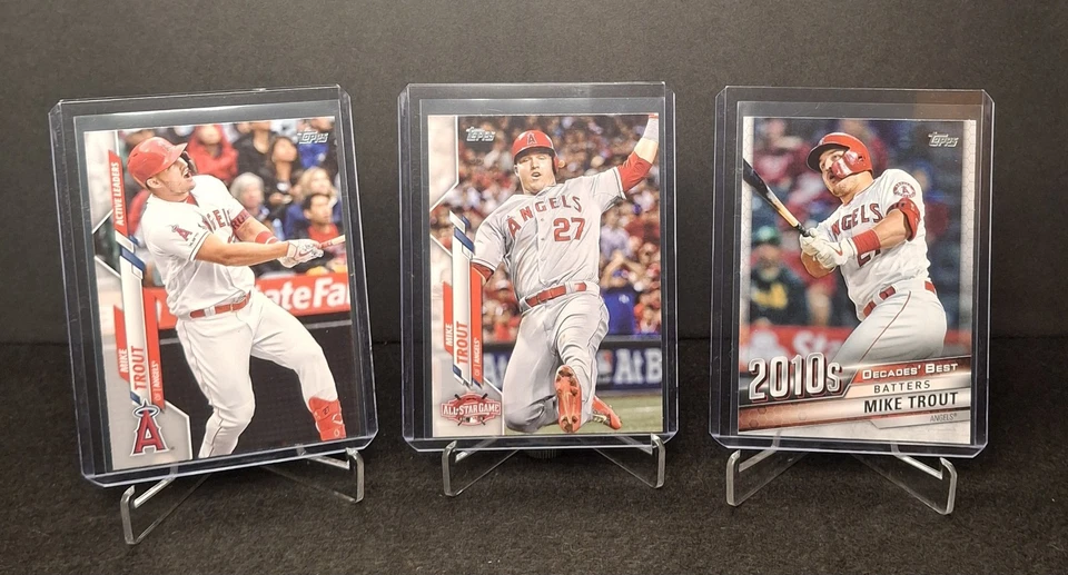 2020 Topps Update Series #U-4, #U-243 & DB-71 Mike Trout Cards Lot with Insert  - Image 1 of 4