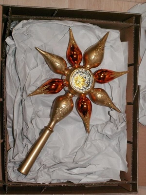 Christbaumspitze " STERN " Reflex  " aus Oberfränkischen Glas (Neu) - Bild 1 von 4