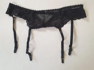 Shirley of Hollywood Black Lace Suspender Belt Size 18-20 Designer Lingerie - Picture 1 of 11