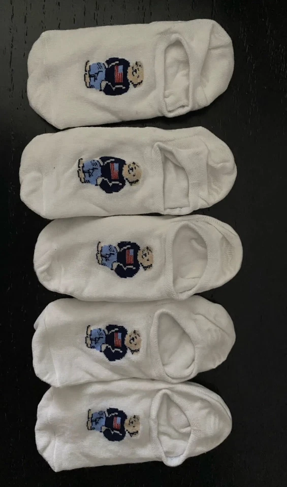 5 Pairs Socks With Logo Bear Polo White Brand New Unisex Men Women All White - Image 1 of 3