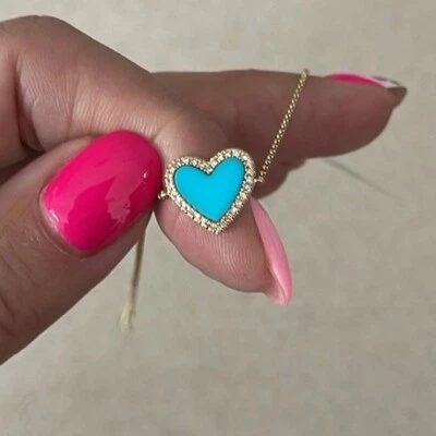 $1,685 New EFFY 14K Yellow Gold, Diamond & Turquoise Heart Bracelet - Image 1 of 4
