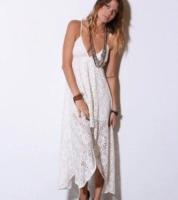 Jens Pirate Booty Floral French Lace High-Low Dress - Boho Fairy Coastal Cowgirl - Image 1 of 4