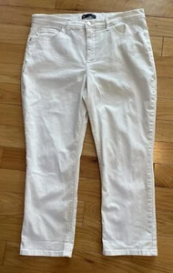 LEE EASY FIT WOMEN'S WHITE HIGH RISE STRETCH JEANS PANTS SIZE MEDIUM - Picture 1 of 4