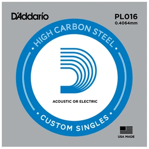 D'Addario .016 Plain Steel Einzelgitarrensaite PL016 elektrisch oder akustisch - Bild 1 von 14