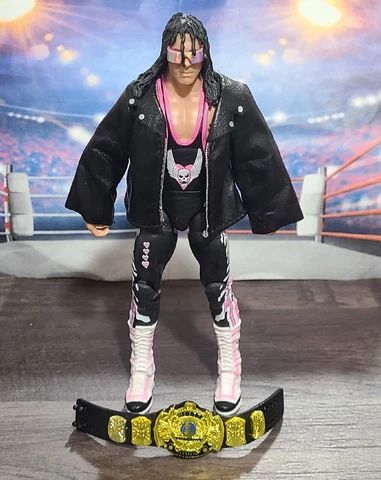 WWE Mattel Elite Bret The Hitman Hart Defining Moments With Jacket & Sunglasses Cover