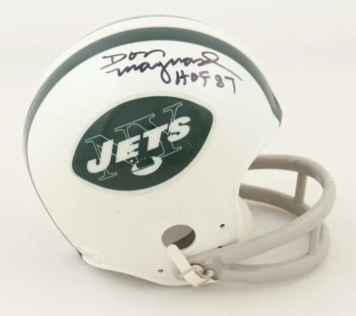 Don Maynard Signed New York Jets Mini Helmet Inscribed "HOF 87" (JSA) 1969 Champ - Image 1 of 4