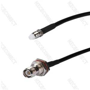Cable RP-TNC hembra (pin macho) a FME hembra RG58 para radioaficionados inalámbricos 1 metro - Imagen 1 de 3