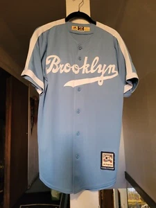 Brooklyn Dodgers Light Baby Blue Jersey Small Majestic LA Cooperstown Blank - Picture 1 of 5