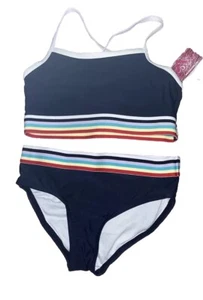 Kanu Surf Girls' UPF 50+ Bikini Swimsuit - Navy - Size 10 Style 7558 - Picture 1 of 2