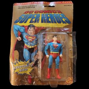 1989 RARE SUPERMAN ToyBiz DC Comics SUPER HEROES FIGURE WITHOUT KRYPTONITE RING