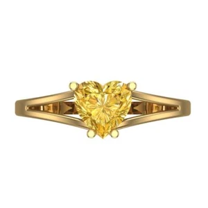 1 cttw Solitaire Natural Citrine Engagement Ring - 14K Solid Gold (Yellow Gold) - Picture 1 of 11
