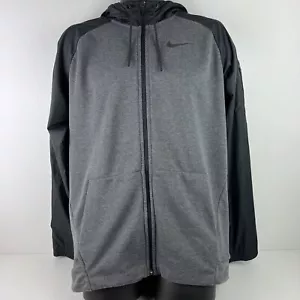 Nike Dri-Fit Utility Full-Zip Training Hoodie Mens L Grey/Black 62/74 - Picture 1 of 9