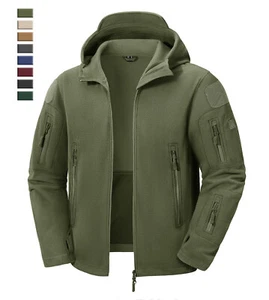 Mens Winter Fleece Jackets Zip Up Outdoor Warm Training Work Hiking Hooded Coats - Picture 1 of 90