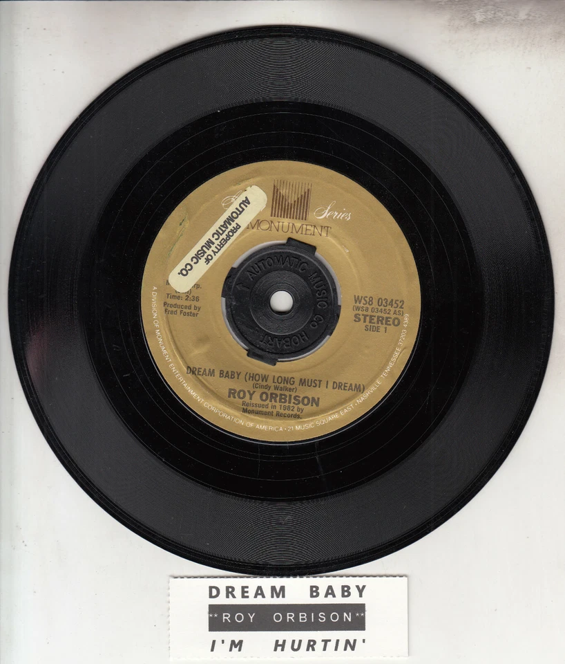 ROY ORBISON  Dream Baby (How Long Must I Dream?) 7" 45 record + juke box strip - Image 1 of 1