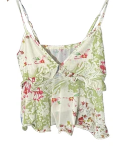 Fairy Festival Coachella Y2K M Sheer Mesh Floral Babydoll Sommer Feminin - Bild 1 von 6