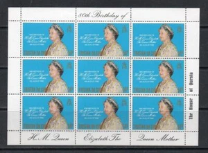 TRISTAN DA CUNHA MNH 1980 SG282 80 CUMPLEAÑOS DE LA REINA MADRE HOJA DE 9 - Imagen 1 de 1