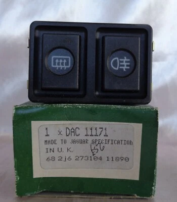NOS JAGUAR XJS 94 95 96 REAR FOG LIGHT/ REAR HEATED SCREEN SWITCH DAC11171 - Image 1 of 4