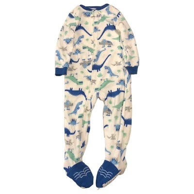 Pijama de dinosaurio blanco de felpa Carters para bebés y niños pequeños Foto 1 de 2