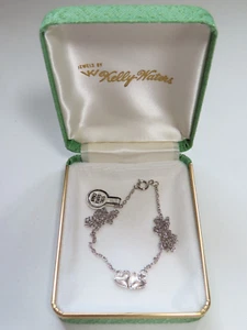 Vintage Kelly Waters Sterling Silver Heart Pendant Chain Necklace with Case/Box - Picture 1 of 5