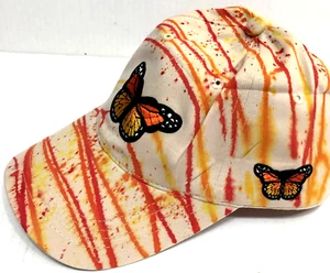 Batikmütze Unikat mit Schmetterling Patch vorne & seitlich der Kappe/verstellbar - Bild 1 von 8