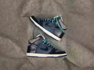 Nike Dunk High Jd Sports Blue combined fabric Vintage Sneakers - Picture 1 of 24